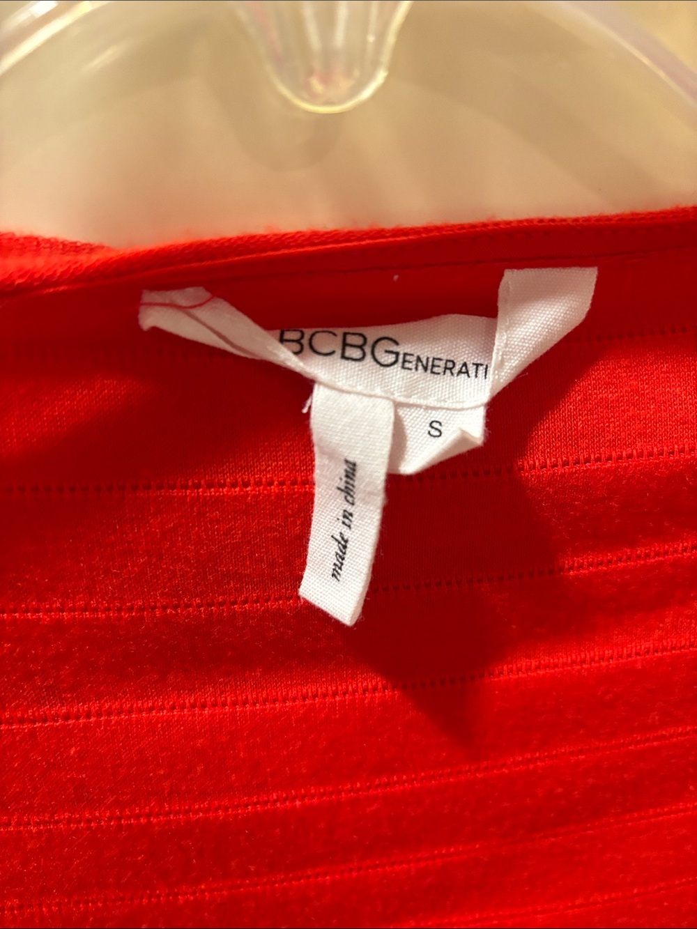 BCBGeneration Red Ribbed Scoop-Neck Mini Dress - Picture 3 of 3